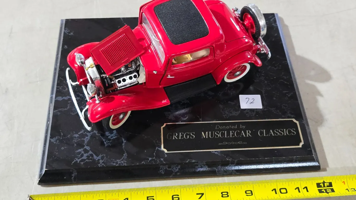 Plaque Mounted Firery Hot Rod