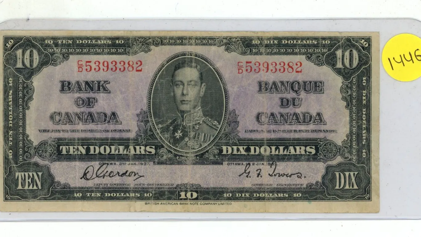 1937 Canada Ten Dollar.