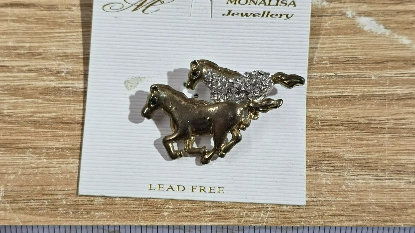 2'' Wild Horses Brooch MonaLISA Stamped