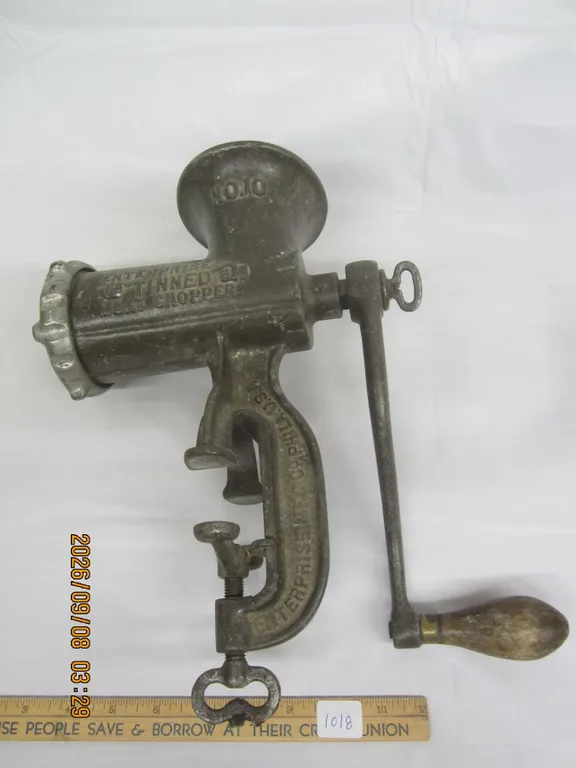 1018. Antique Enterprise No. 10 Large Meat Grinder