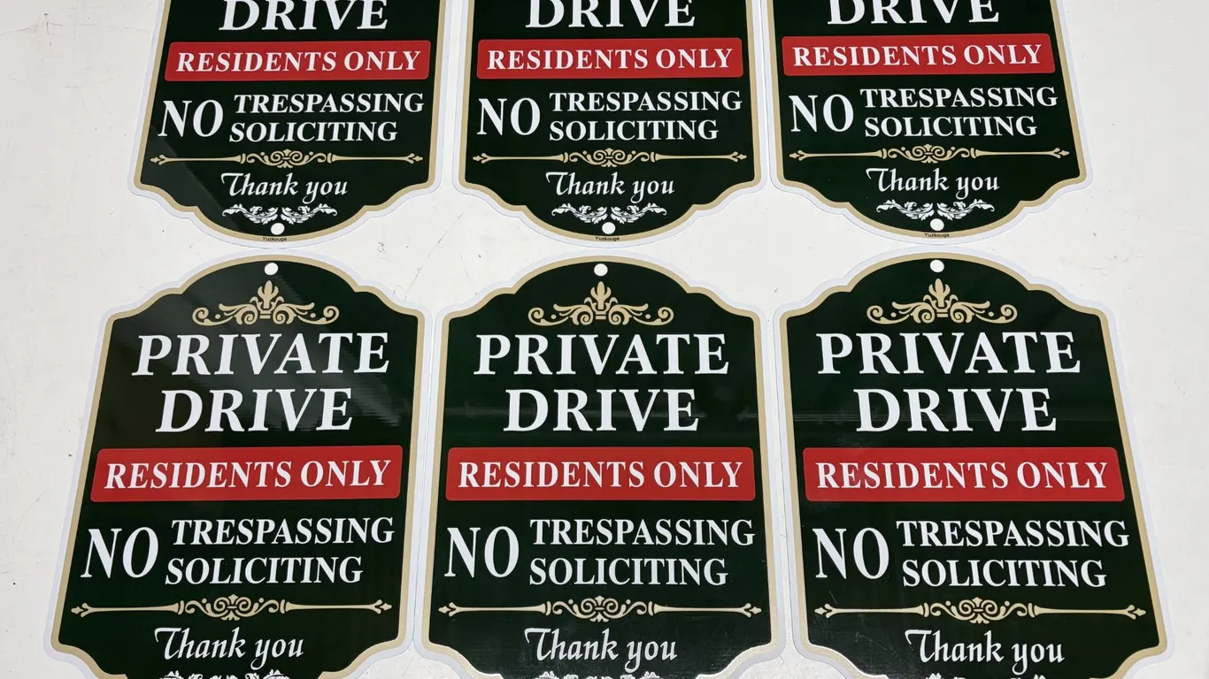 (6) Private Drive Metal Signs.