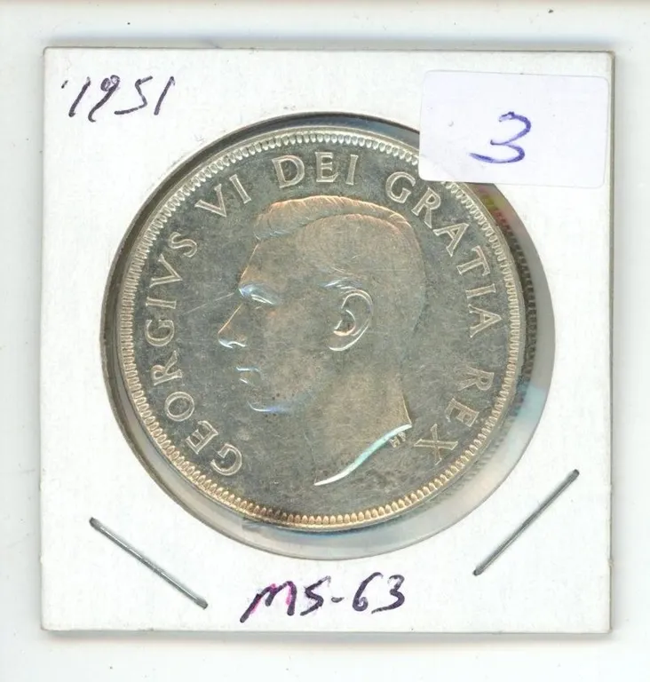 1951 Canada Silver Dollar - MS63