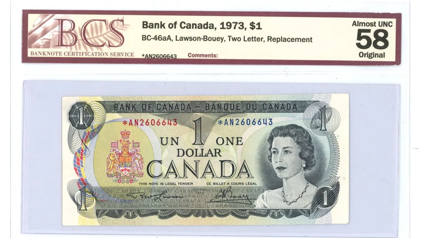 Graded 58 - 1973 $1.00 Note REPLACEMENT