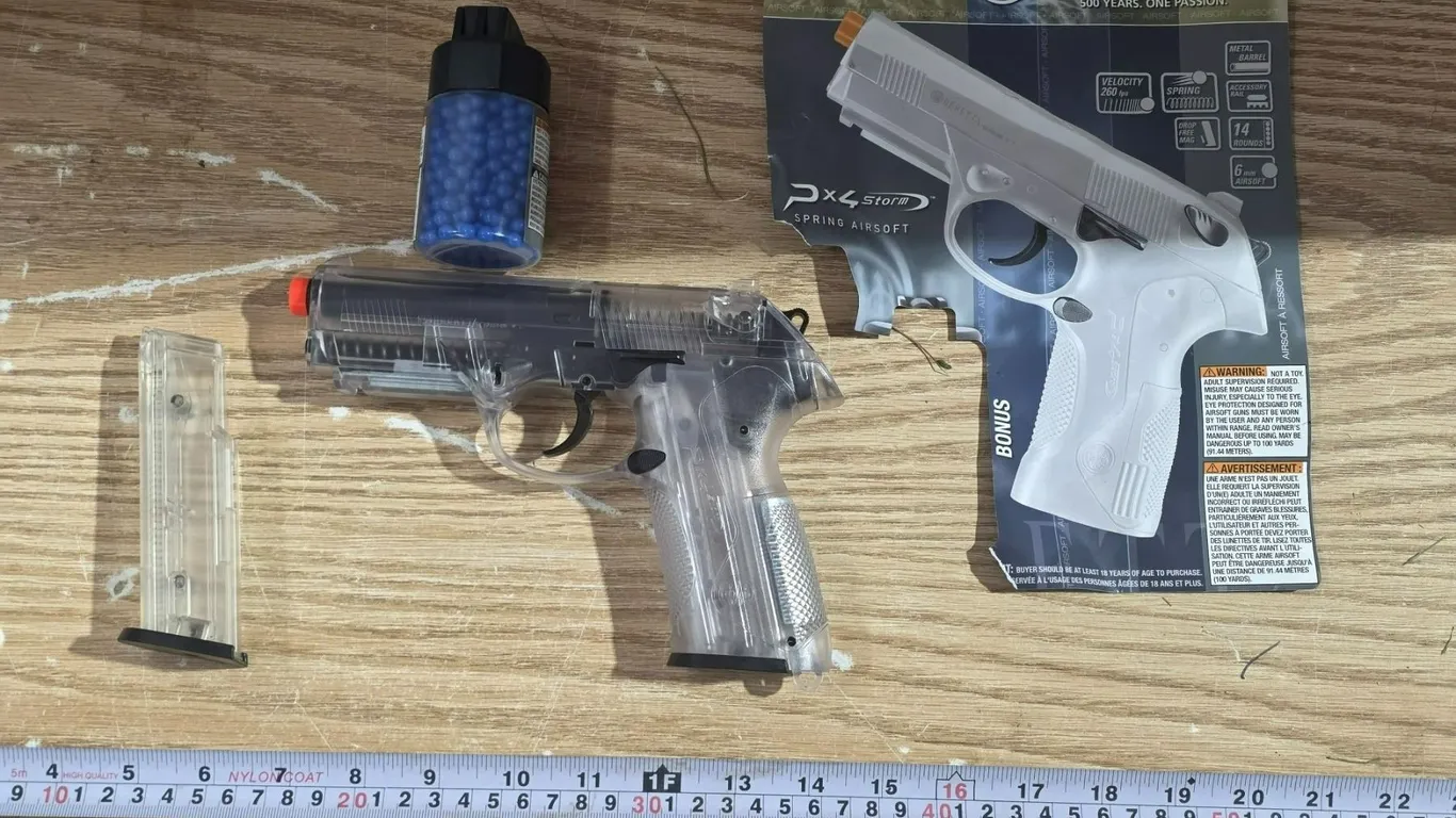 Bertha Px4 Storm Spring Air Soft Pistol (2) Clips Plus BBs Used Very Little Pretty Much New