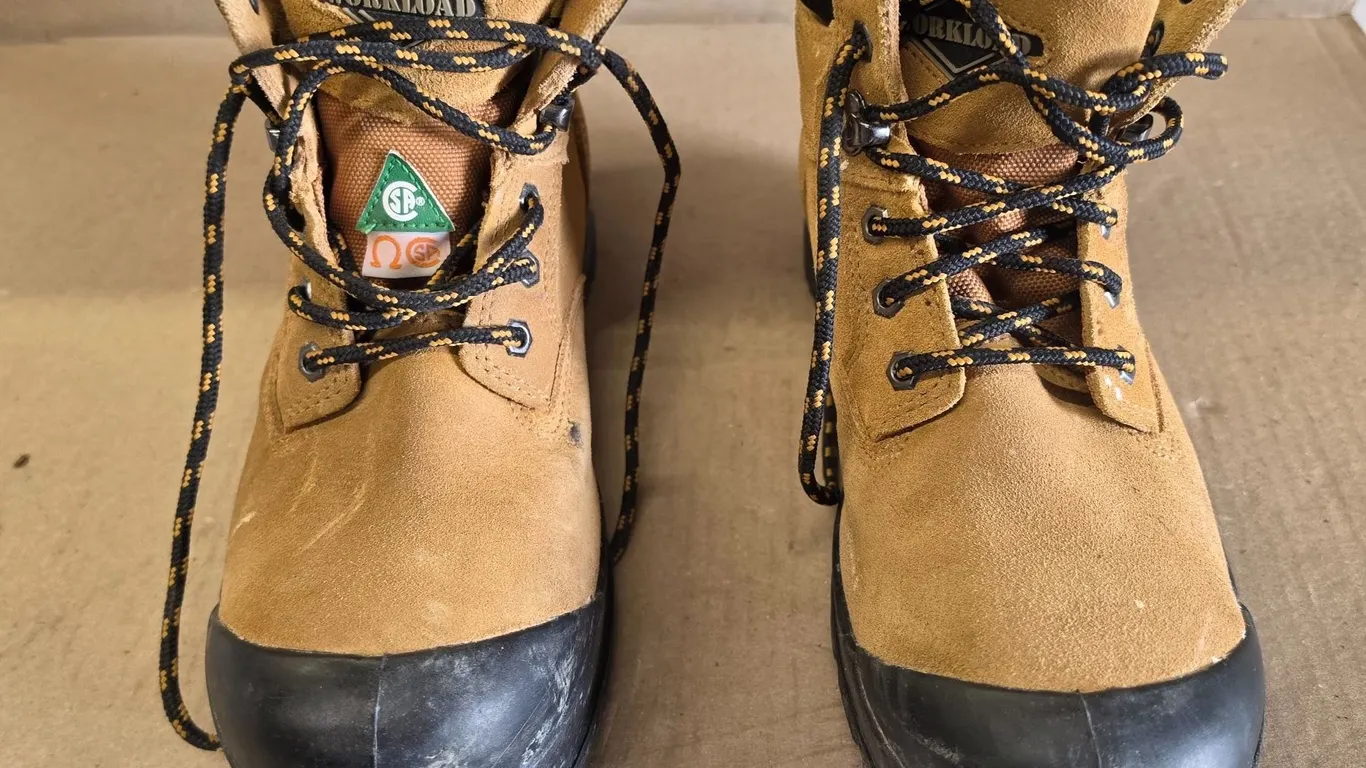 Steel Toe Leather Work Boots (Size 8)