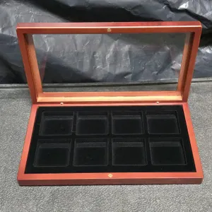 Wooden - 8 coin display Case