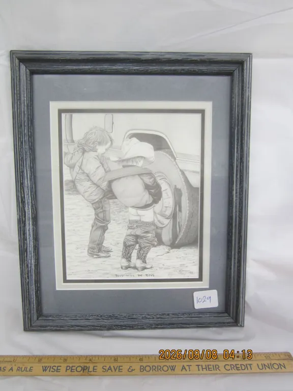 1029. Bernie Brown Boys Will Be Boys Print Signed and Dated