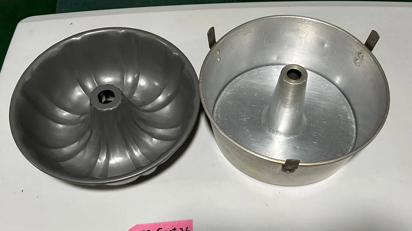 Angel food cake pan and non-stick bundt pan