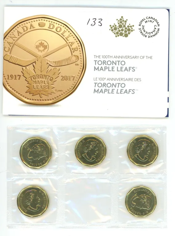 2017 - 100 Anniv Maple Leafs (5) Loonies