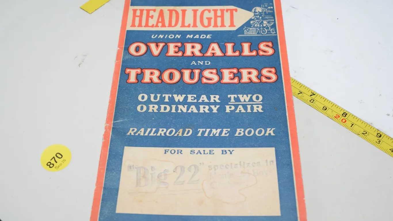 Headlight Coveralls Railroad Timebook