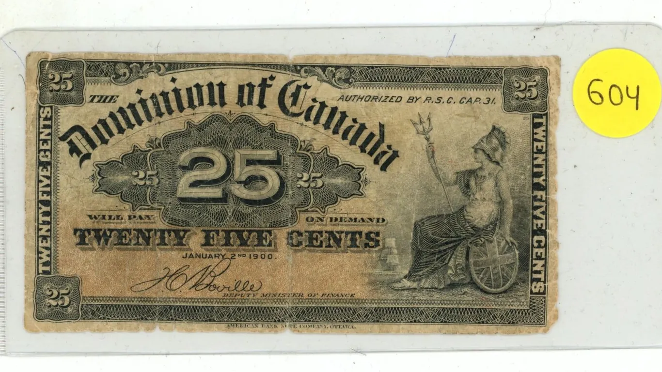 1900 Dominion of Canada 25 Cents Shinplaster.