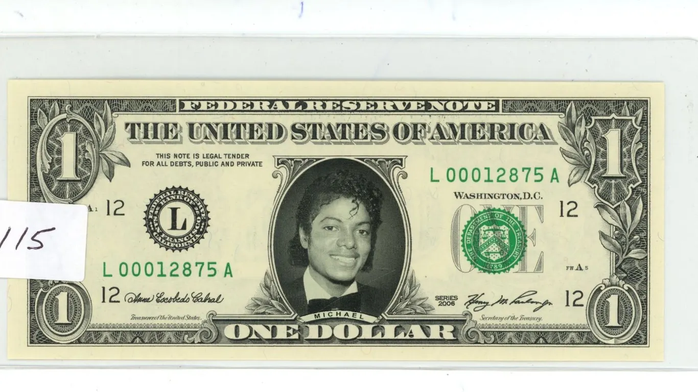 Michael Jackson - USA - $1.00 Note - pristine