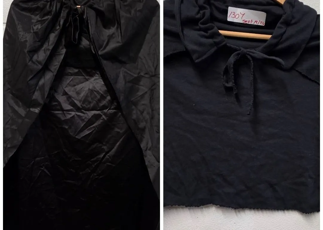 (2) Black Halloween Capes (Youth & Small Child)