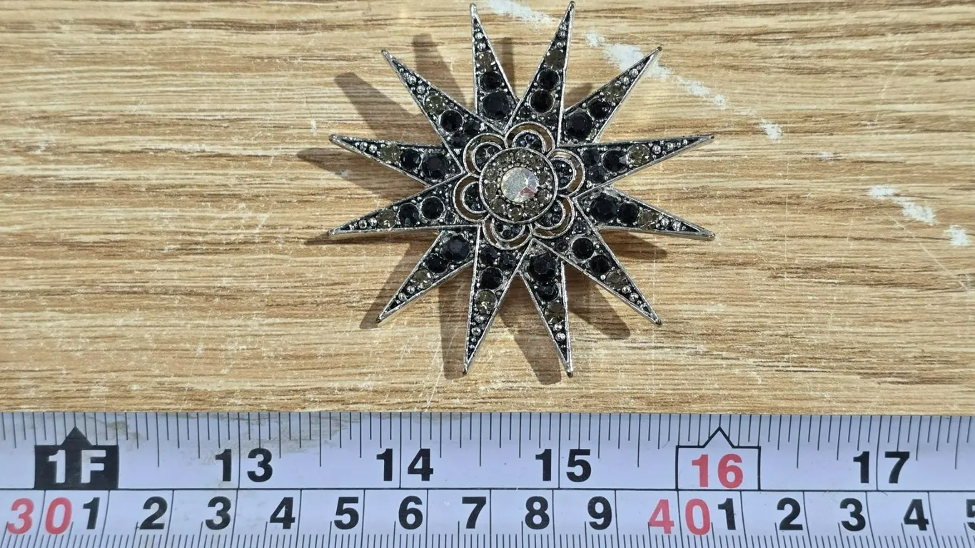 Star Brooch 3'' Long Stamped