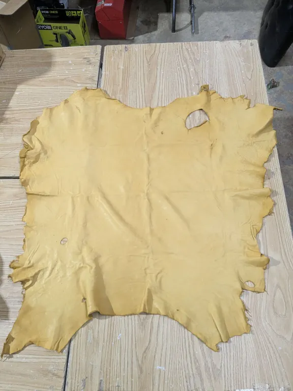 Stretched & Tanned Buckskin Leather ~ 3’ x 3’