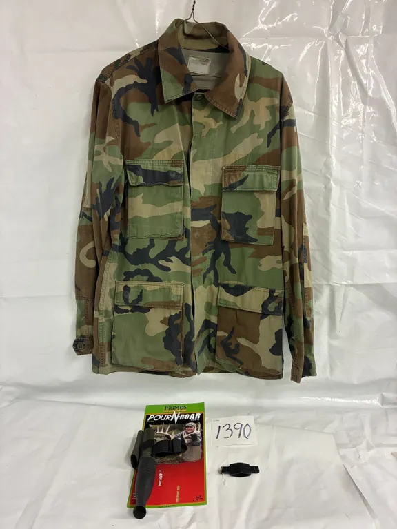 XL Army Camo Jacket, Elk Talker, Prismos Buckcall