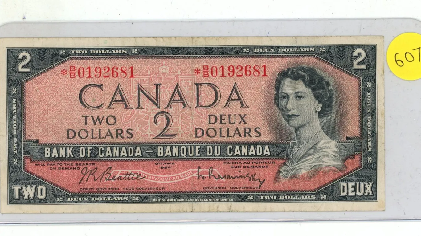 1954 Bank of Canada Two Dollar.