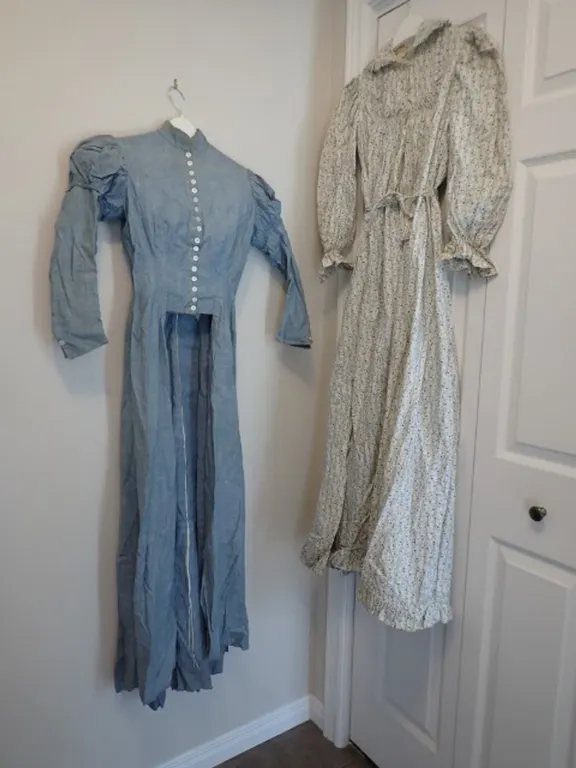 Edwardian Cotton (1900's) Everyday Dress and mid-20th Century Nightgown