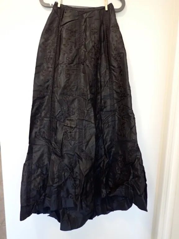 Edwardian Taffeta Silk Appliqued Separate Skirt (1900's)