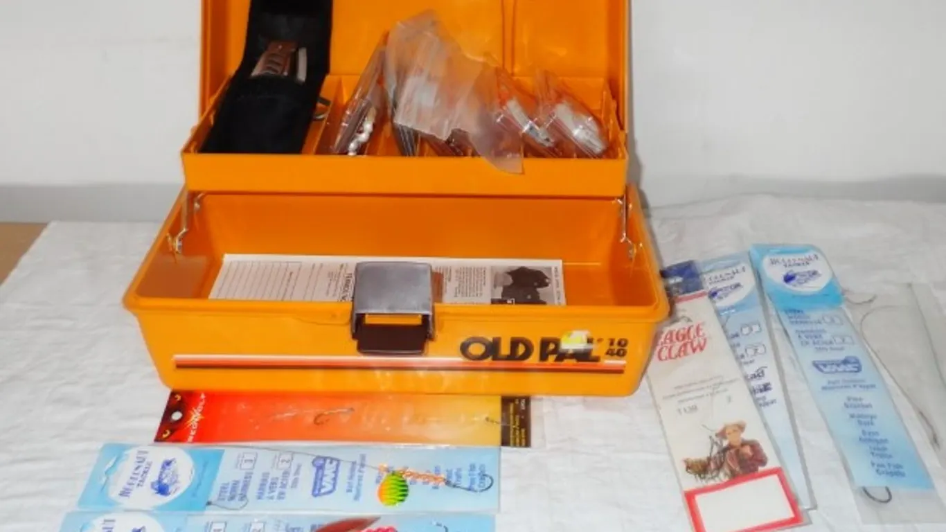 Old Pal with fishing tackle plus