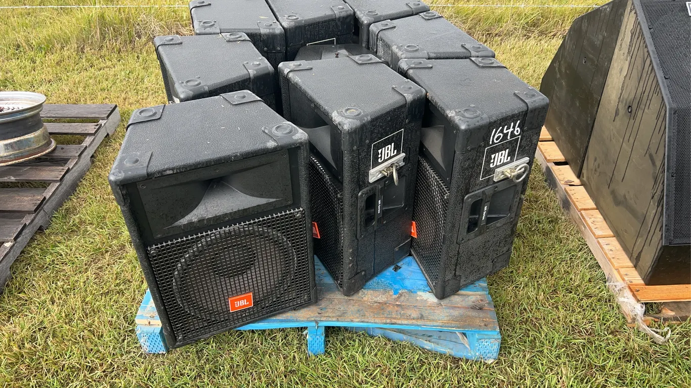 8 - JBL Model MR822 speakers, 8 ohms, 1 - JBL Control 27av Professional speaker, *Unreserved*