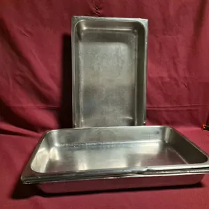 (4) Full Size 2-1/2" Deep Stainless Steel Hotel Pans