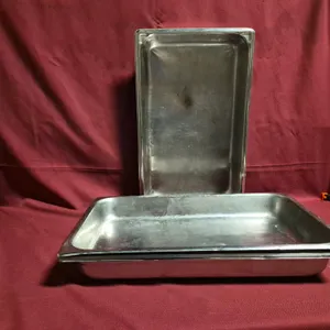 (4) Full Size 2-1/2" Deep Stainless Steel Hotel Pans