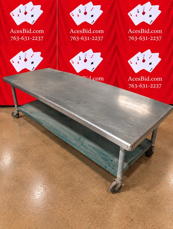 Stainless Steel Equipment Stand with Under Shelf on Casters - 72" x 30" x 21"