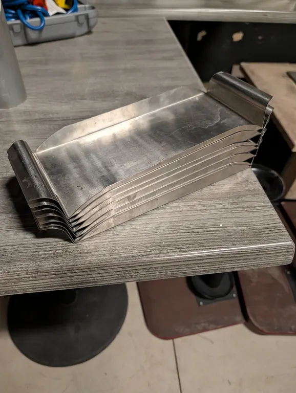 (7) Stainless Steel Trays - 13" X 5" X 1.5"