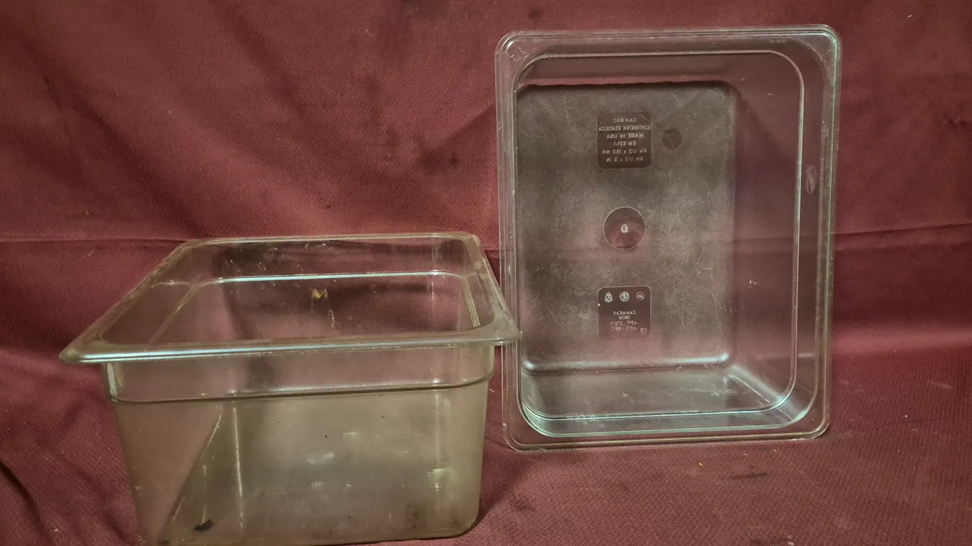 (2) Half Size 6" Deep Stainless Steel Hotel Pans