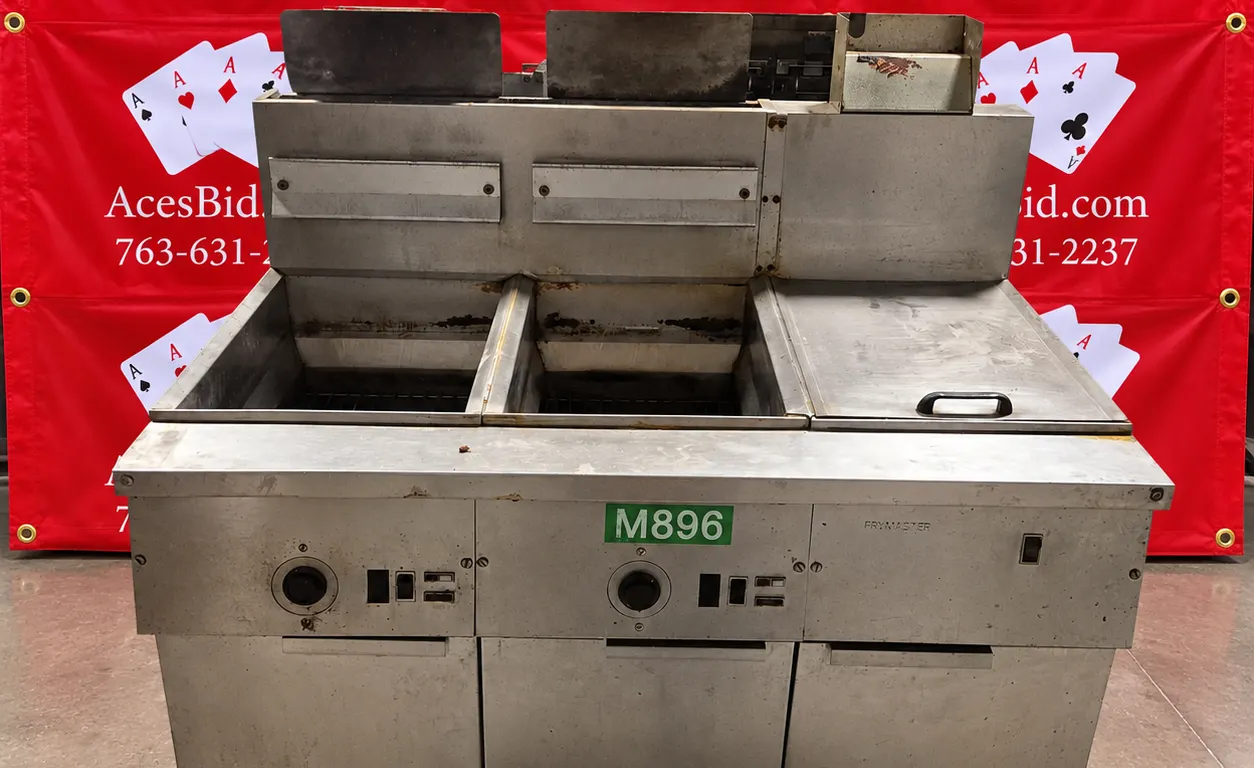 Frymaster 2 Gang Deep Fat Fryer on Casters with Dump Station on Right - Natural Gas - 47" x 31" - NS
