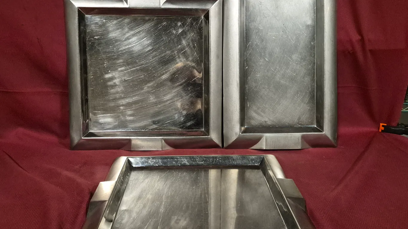 (3) Assorted Stainless Steel Serving Trays
