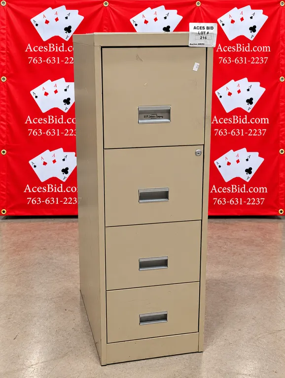 WP Johnson and Co. 4 Drawer Filing Cabinet - 15" X 18" X 52"
