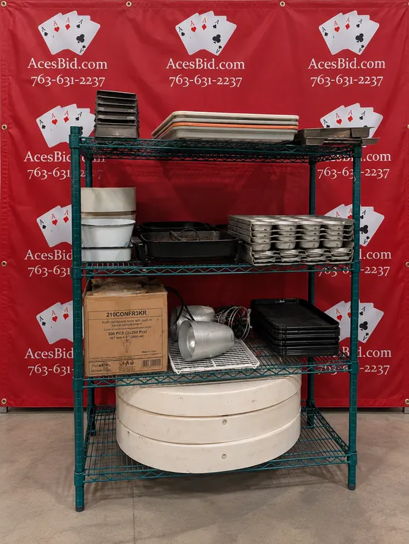 Regency 4 Tier Green Epoxy Shelving Unit (Contents Not Included) - 48" x 24" x 65"