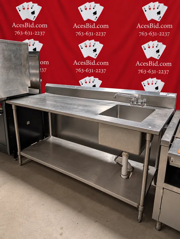 John Boos 1 Compartment Stainless Steel Sink with Left Side Counter Top Mechanical Drain and Faucet