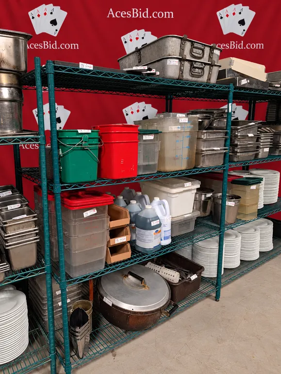 Regency 4 Tier Green Epoxy Shelving Unit (Contents Not Included) - 48" x 24" x 65"