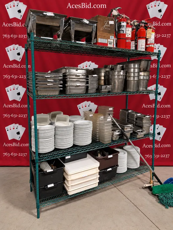 Quantum 4 Tier Green Epoxy Shelving Unit (Contents Not Included) - 72" x 24" x 74"