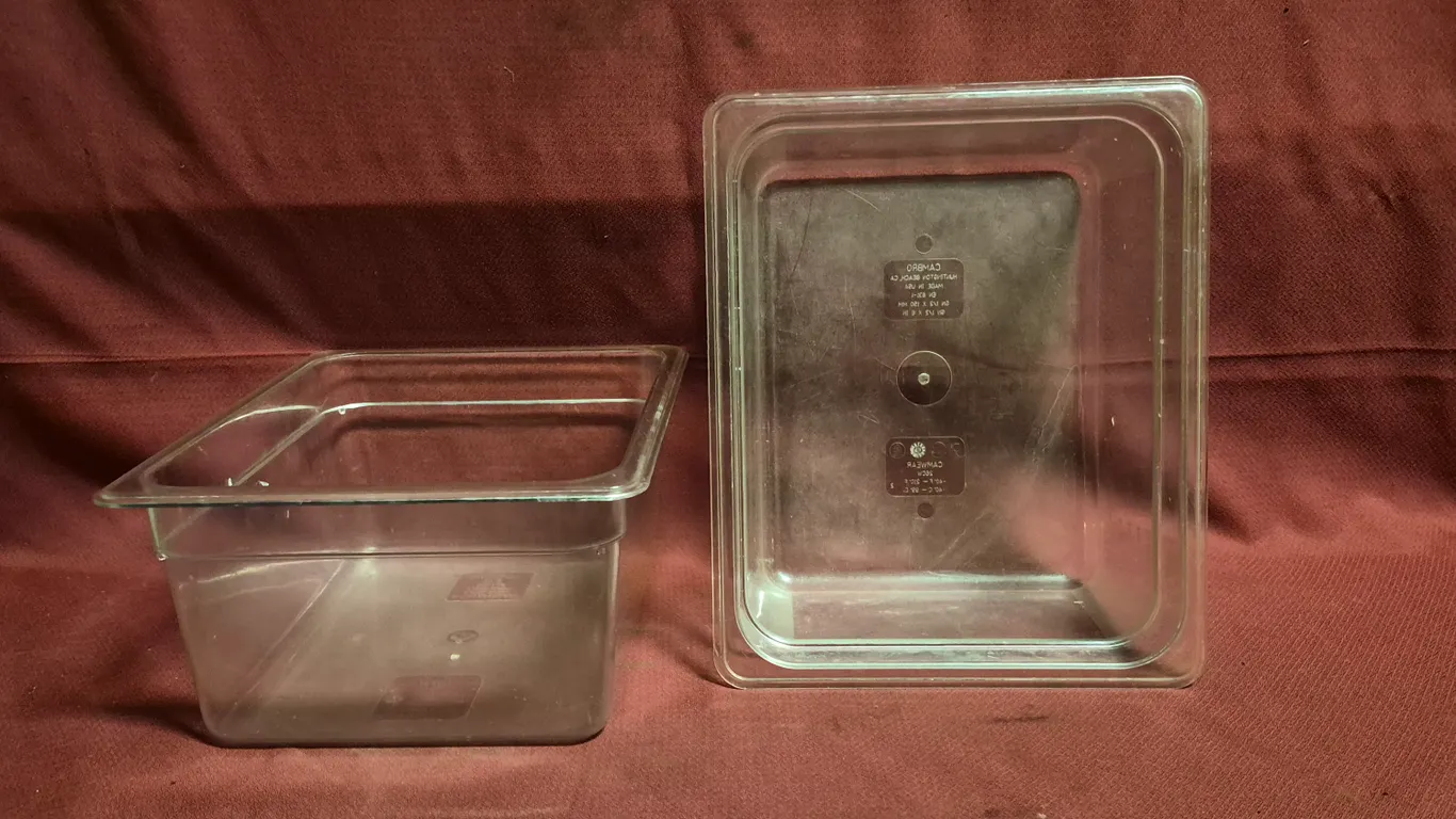 (2) Half Size 6" Deep Polycarbonate Food Pans