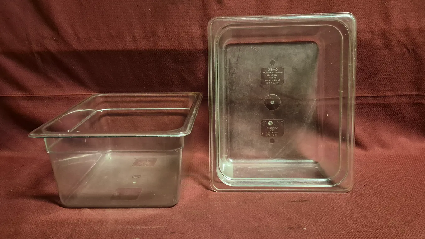 (2) Half Size 6" Deep Polycarbonate Food Pans