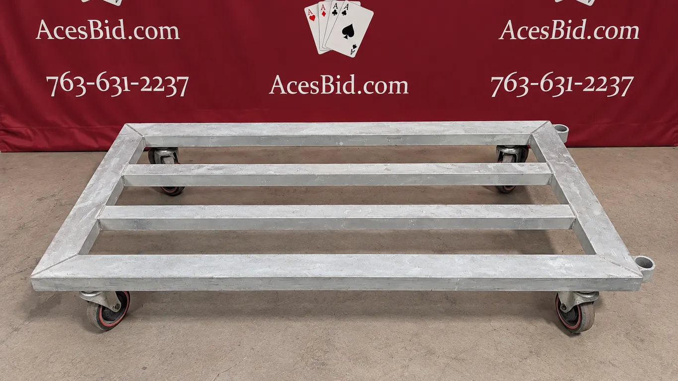 New Age Heavy Duty Aluminum Dunage Rack on Casters - 24" x 48" x 8" - NSF Approved