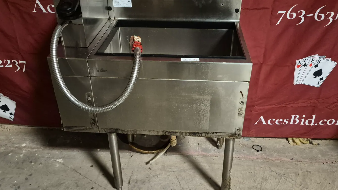 Glas Tender Back Bar Ice Bin with Cold Plate and Soda Gun - Model # IBA-24-CP10 - NSF Approved