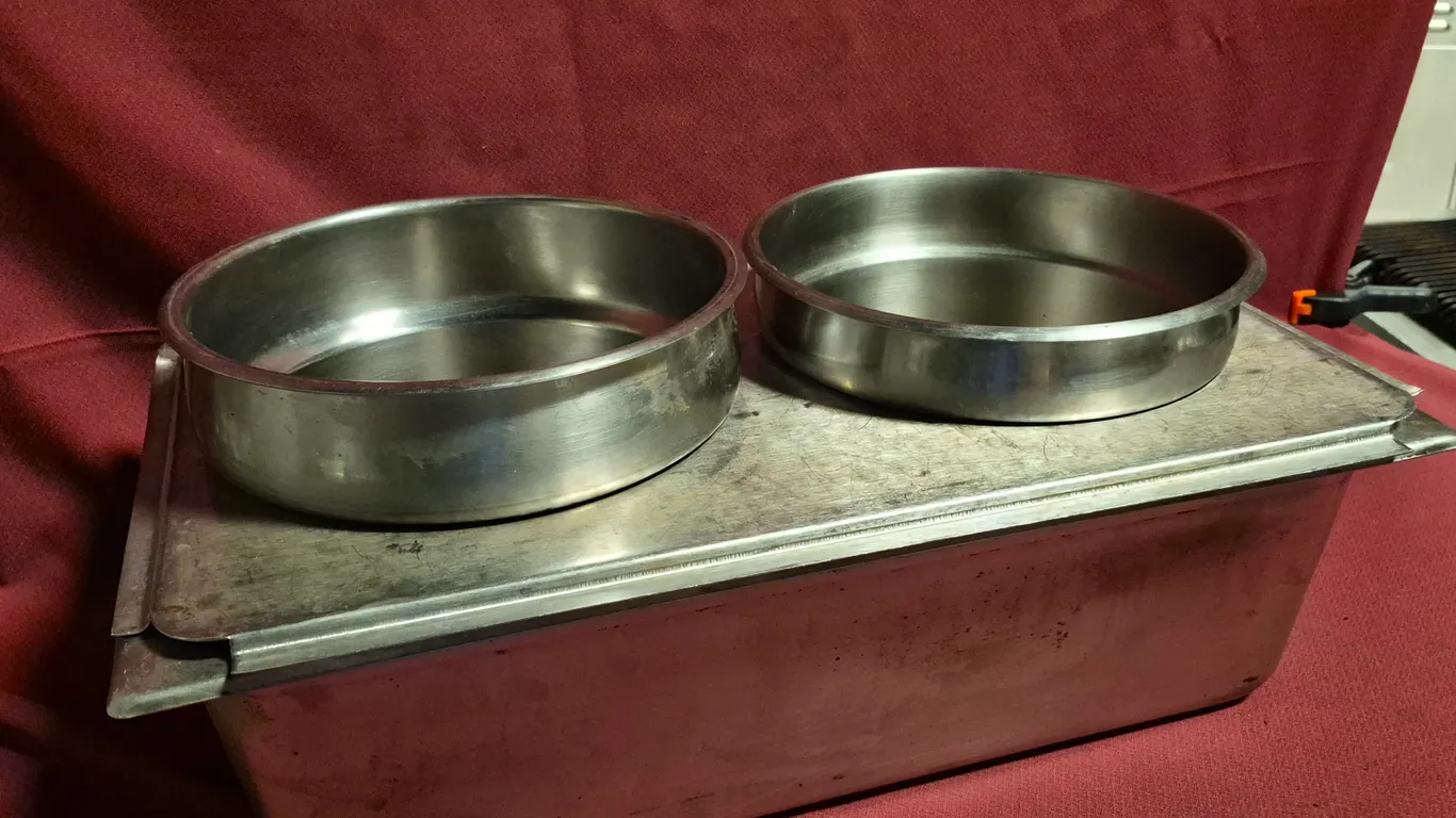 (2) 7qt Stainless Steel Insets with Full Size Adaptor Plate - (Hotel Pan Not Included)