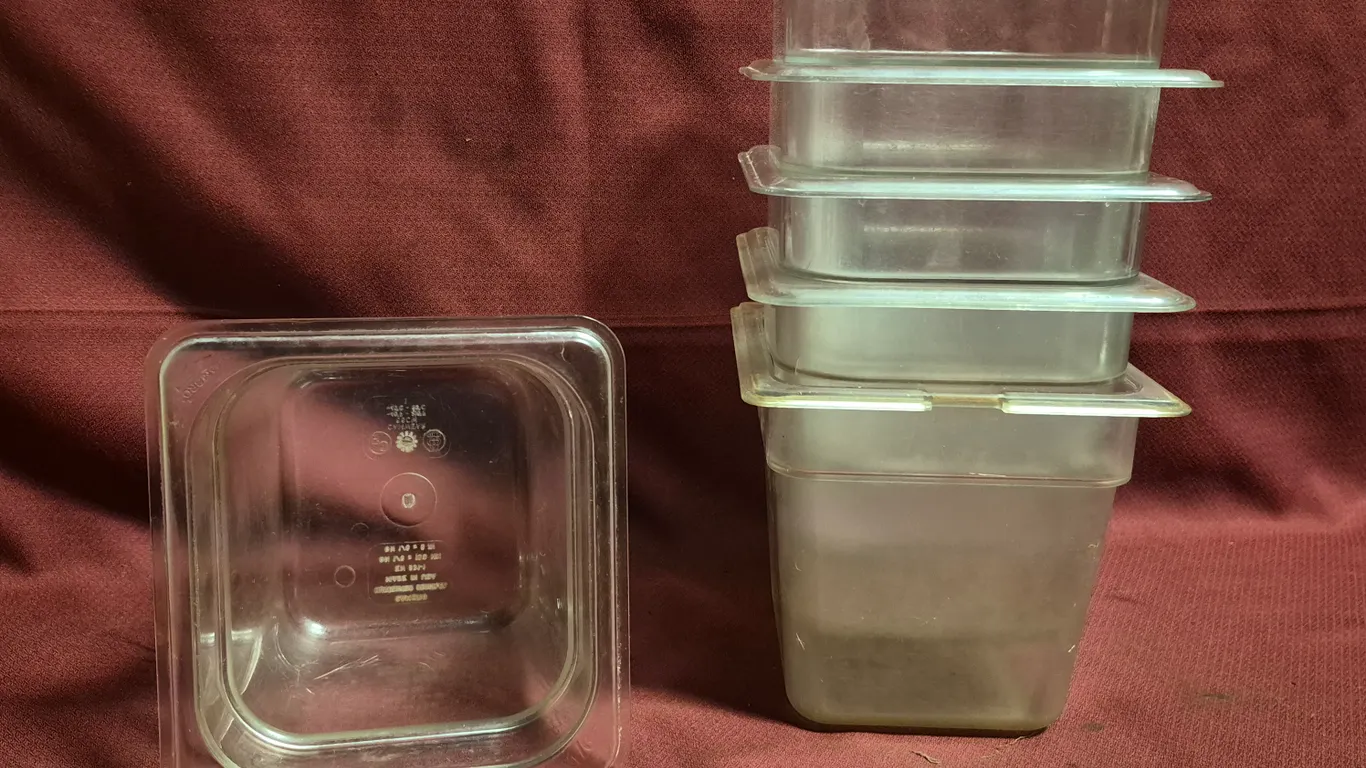 (6) Sixth Size 6" Deep Polycarbonate Food Pans