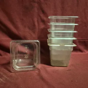 (6) Sixth Size 6" Deep Polycarbonate Food Pans