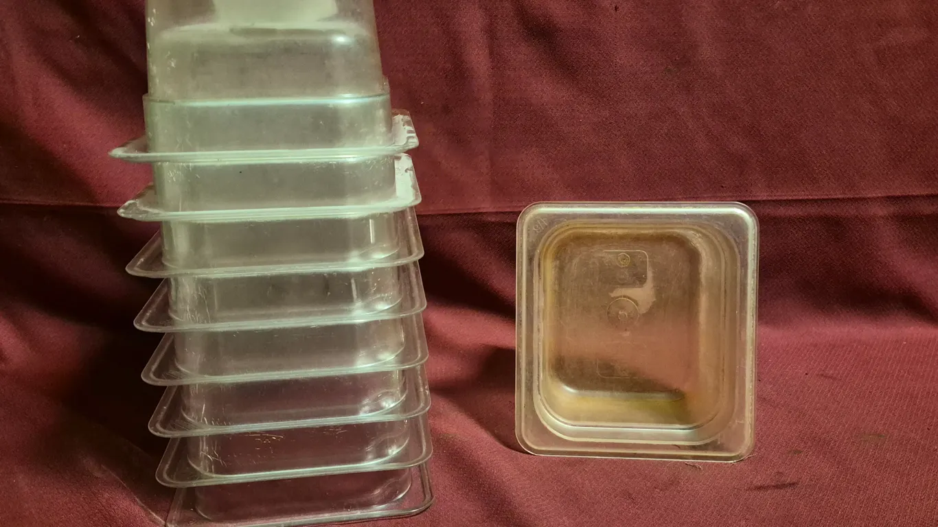 (9) Sixth Size 4" Deep Polycarbonate Food Pans