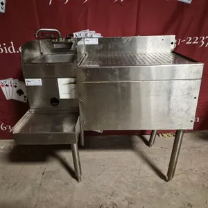 Glas Tender Stainless Steel Back Bar Section with Hand Sink; Blender Station; and Drainboard - Mo...