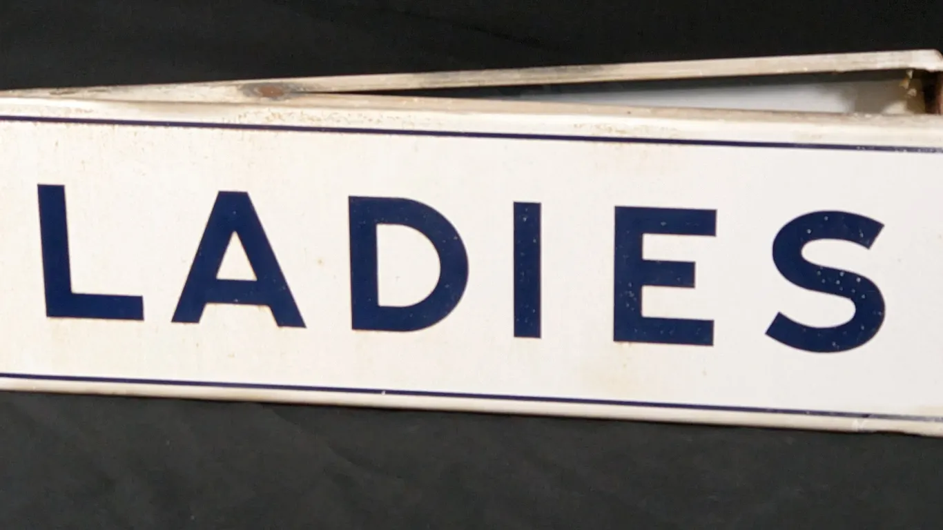 PORCLAIN GAS STATION LADIES REST ROOM SIGN (2 SIDED)