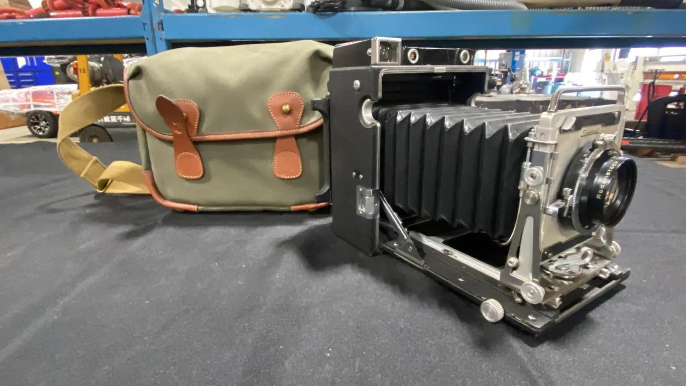 GRAFLEX CROWN GRAPHIC SPECIAL 4X5 LARGE-FORMAT PRESS CAMERA WITH RODENSTOCK YSAREX LENS,