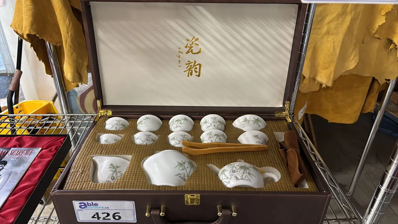 CHINESE 15-PC TEA SET IN CARRY CASE