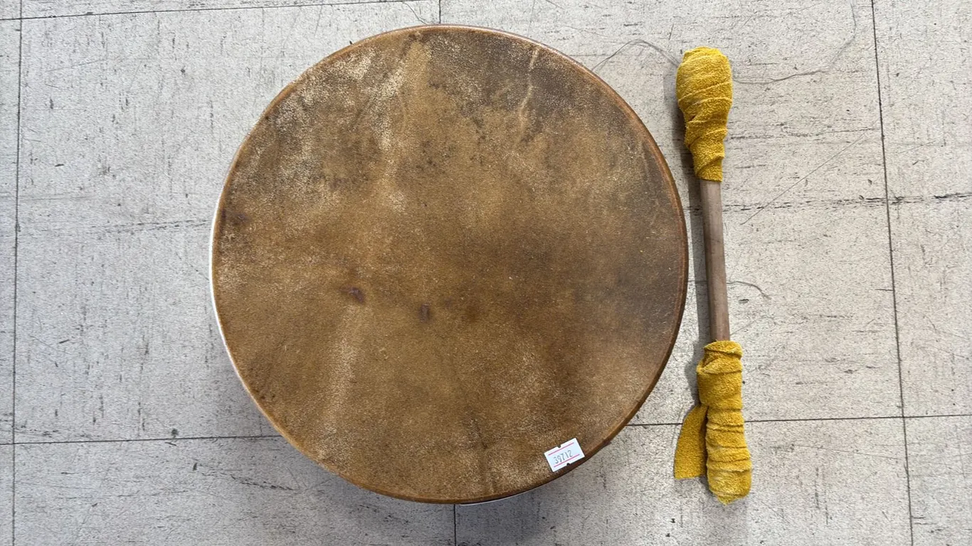 ANIMAL SKIN DRUM WITH DRUMSTICK
